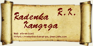 Radenka Kangrga vizit kartica